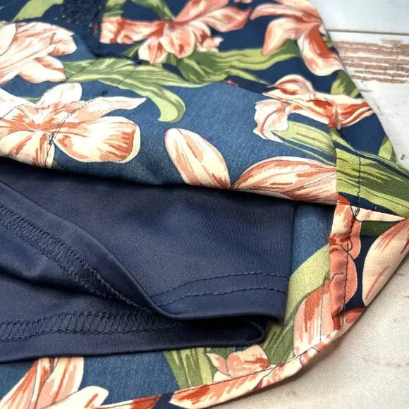 Blu Pepper Cold Shoulder Floral Dress Size M Tropical Off Shoulder Dress - Picture 12 of 17